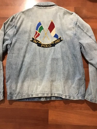 Polo Ralph Lauren Embroidered Cross Flags Denim Jacket XXL Anniversary Reissue image 2