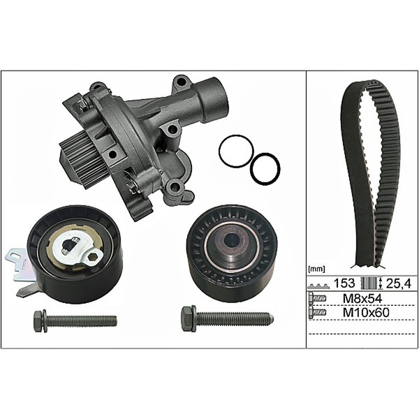 INA Zahnriemensatz + Wasserpumpe FüR PSA C4 C5 C8 Jumpy 307 308 407 1.8/2.0 16V-image