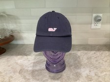 Vineyard Vines Baseball Hat Strap Back Navy Blue Embroidered Pink Whale