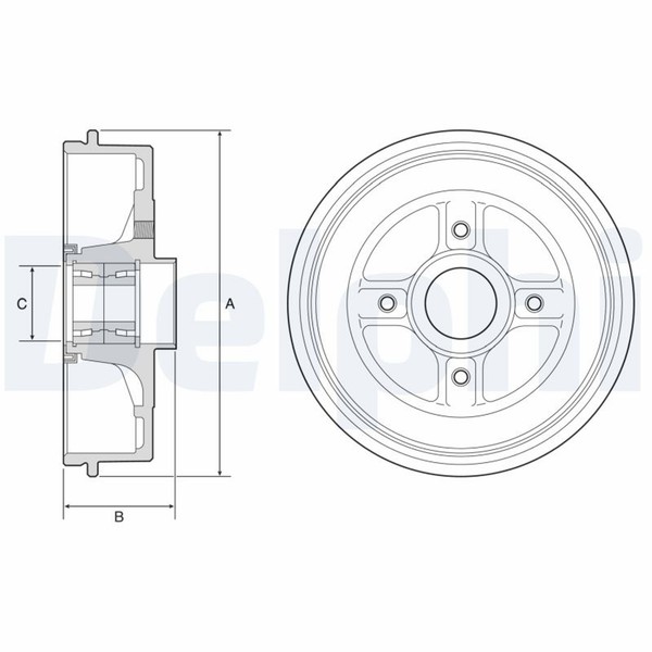 2X Bremstrommel Delphi BFR595 FüR Renault Dacia Symbol Logan 3 Stepway 2 Sandero-image