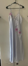 Vintage Oscar de la Renta Lingerie Embroidered Floral Long Slip Dress Nightgown