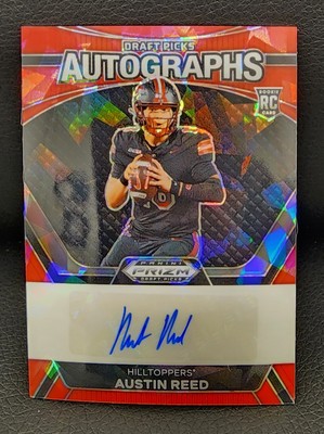 2024 Panini Prizm Draft Picks Austin Reed Auto Red Cracked Ice DPA-ARD Bears