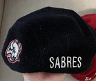 Black Vintage Buffalo Sabres Fleece Newsboy Flat Cap Goathead Logo NHL  CCM — photo 2
