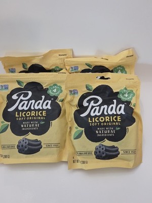 4 PACK - Panda Licorice Soft Black Licorice 7 oz Total 28 oz ALL NATURAL - FRESH