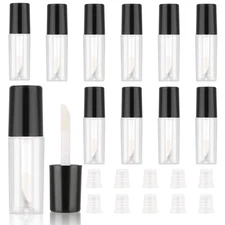 10Pcs Empty Lip Gloss Tubes, 1.2Ml Mini Refillable Cosmetic Containers Bottles L