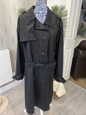 Centigrade Checked Trench Coat Black/Rust RRP £80 4XL New