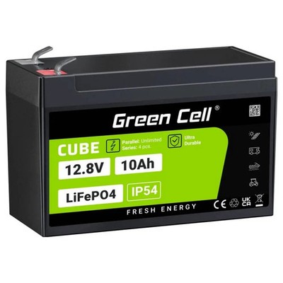 Green Cell Spezialakku Batterie LiFePO4 Akku Block Flachstecker 12.8 V 10 Ah