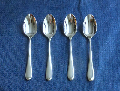 New Gorham STUDIO Glossy Set of 4 Teaspoons 18/10 Stainless Flatware (6 1/8'')