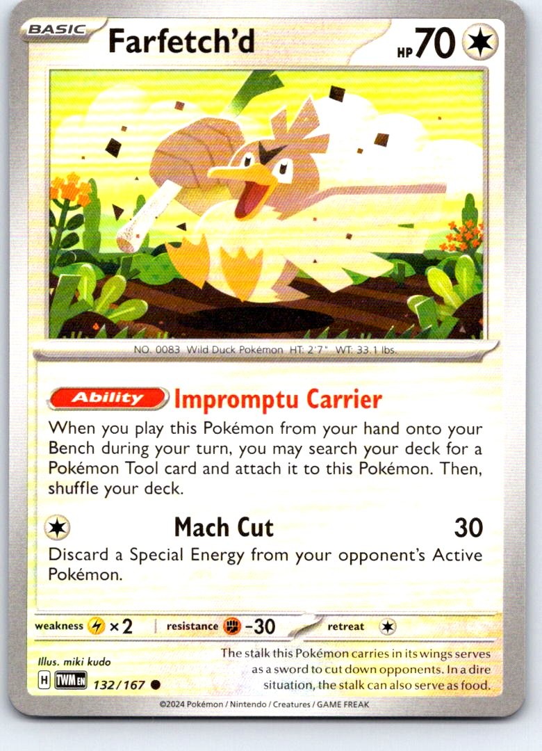 Farfetch'd 132/167 Common Twilight Masquerade Pokemon Near Mint