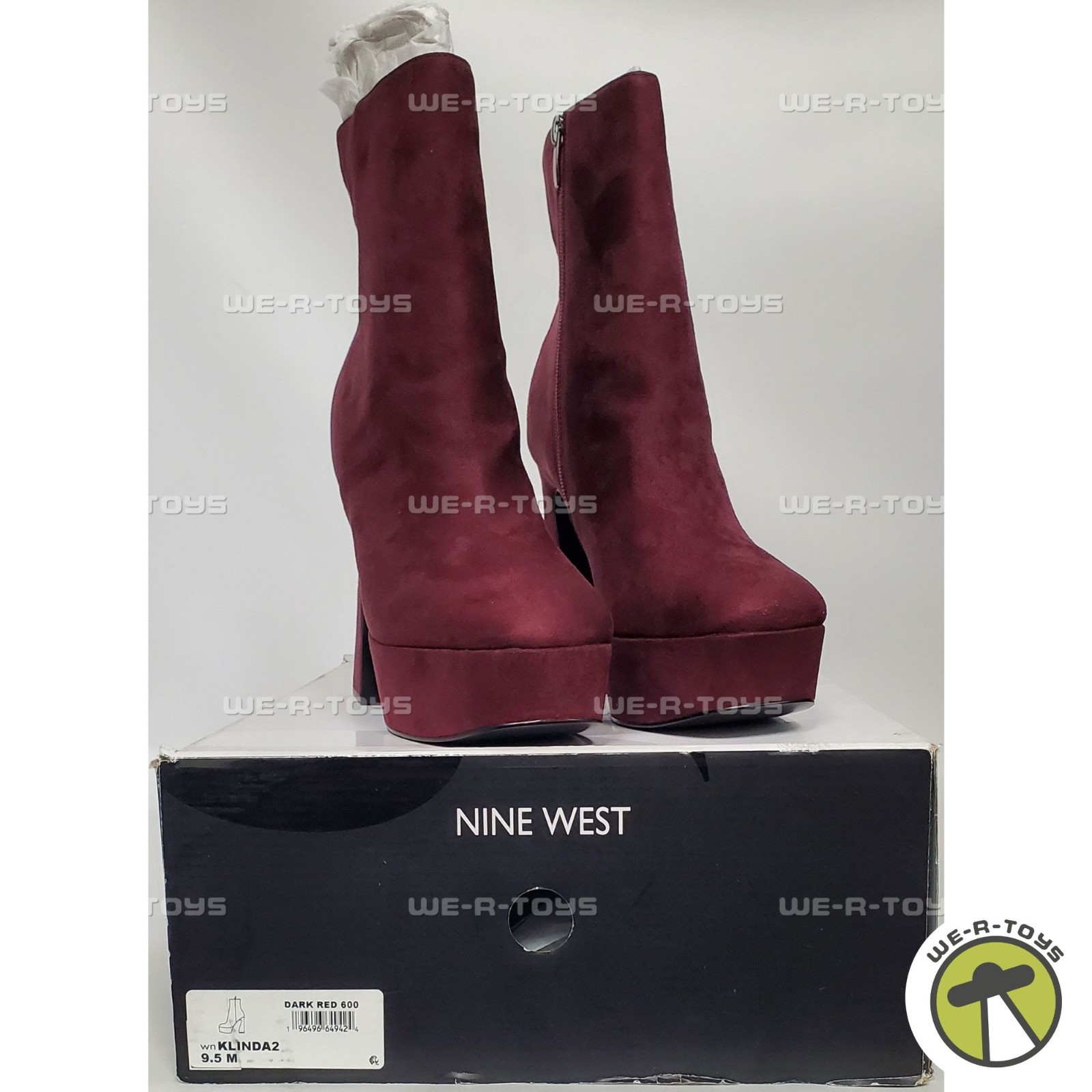 Nine West Women's Klinda Ankle Boot Dark Red Size 9.5 Medium