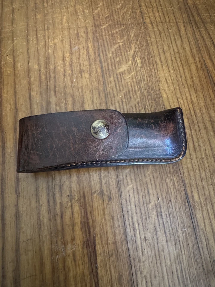 Cuchillo Case XX USA 2138 Sodbuster (1965–69) - Mango negro - Funda de cinturón de cuero Foto 3 de 4