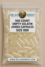 Empty Gelatin Capsules 500 Count - Size 000 Non-GMO Clear, Joined HUGE Capsules