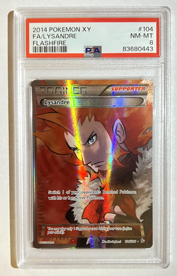 リセット•カラー　PSA10 POKEMON FLASHFIRE LYSANDRE #104 FULL ART HOLO FOIL CARD PSA 8 NM