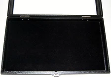 Wood Glass Top Jewelry Display Case Showcase with Black Padded Insert & Latch S1