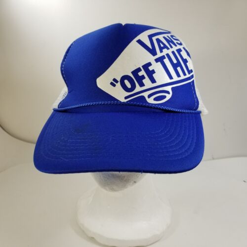 Vans Shoes White & Blue Adjustable Mesh Back Trucker Baseball Hat