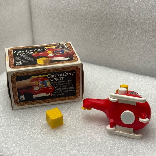 Vintage Catch and Carry Helicopter Copter w/ Original Block and Box by TOMY 1980 - Picture 5 of 15