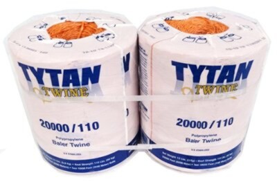 Tytan, 2 Pack Orange, Polypropylene Baler Twine 2 Spools Of 10,000' Each.