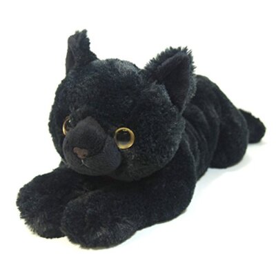NEW Sun Lemon Cat Animal Put it on your Lap Plush (M) Solid Black JAPAN