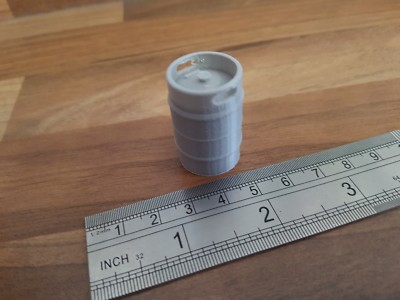 Bierfass 16mm Maßstab 3D gedruckt