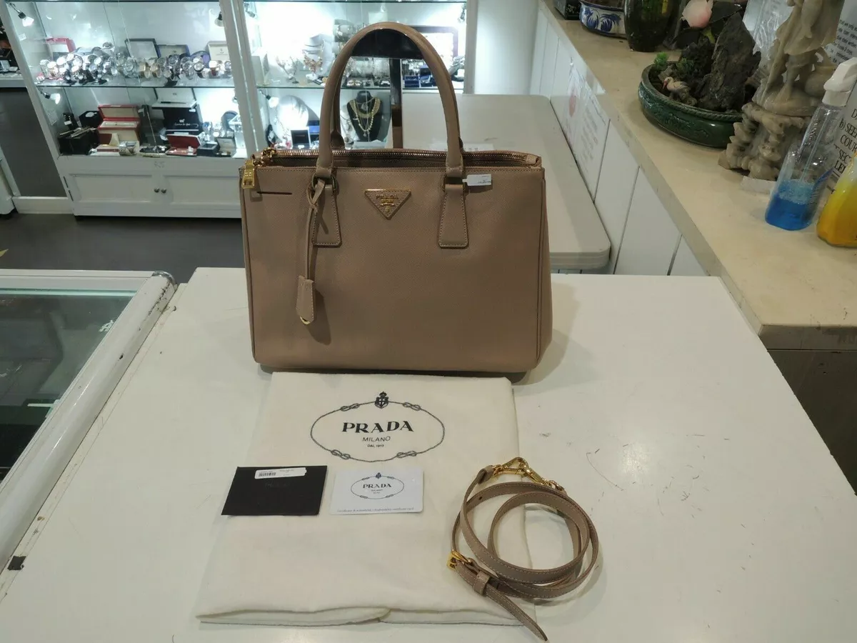 Cameo Large Prada Galleria Saffiano Leather Bag