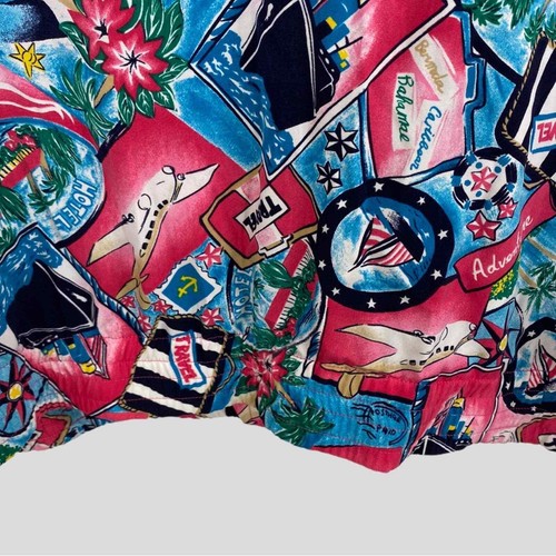 Vintage 90s Koret Barbiecore Travel Pink Blue Lightweight Bomber Jacket - Picture 6 of 8