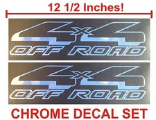 4x4 Off Road Truck Bed Decals, CHROME (Set) for Ford F-150 and Super Duty