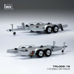 1:18th Car Trailer / carrier DOUBLE AXLE TRAILER silver IXO TRL005-18 18th scale
