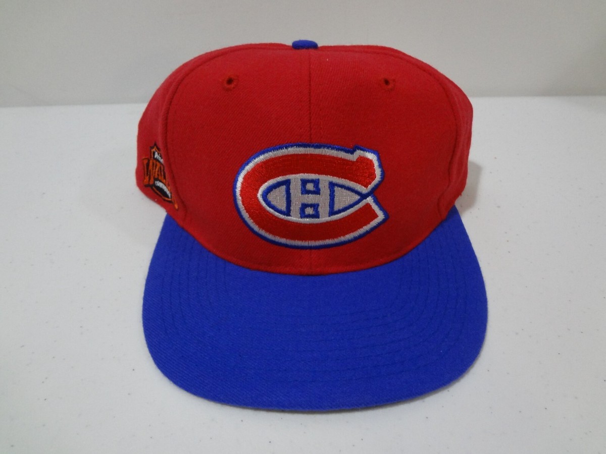 VTG NHL Montreal Canadiens BLOCKHEAD Snapback Hat 90s American