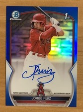 2023 Bowman Chrome 1st Jorge Ruiz Blue Refractor Auto /150 Rookie RC Angels SP