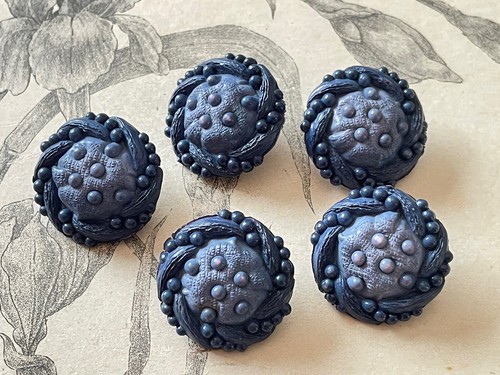 Bouton Créateur Ancien En Résine Coque Bleu - Mercerie Vintage (lot 1 à 10 Pièces)