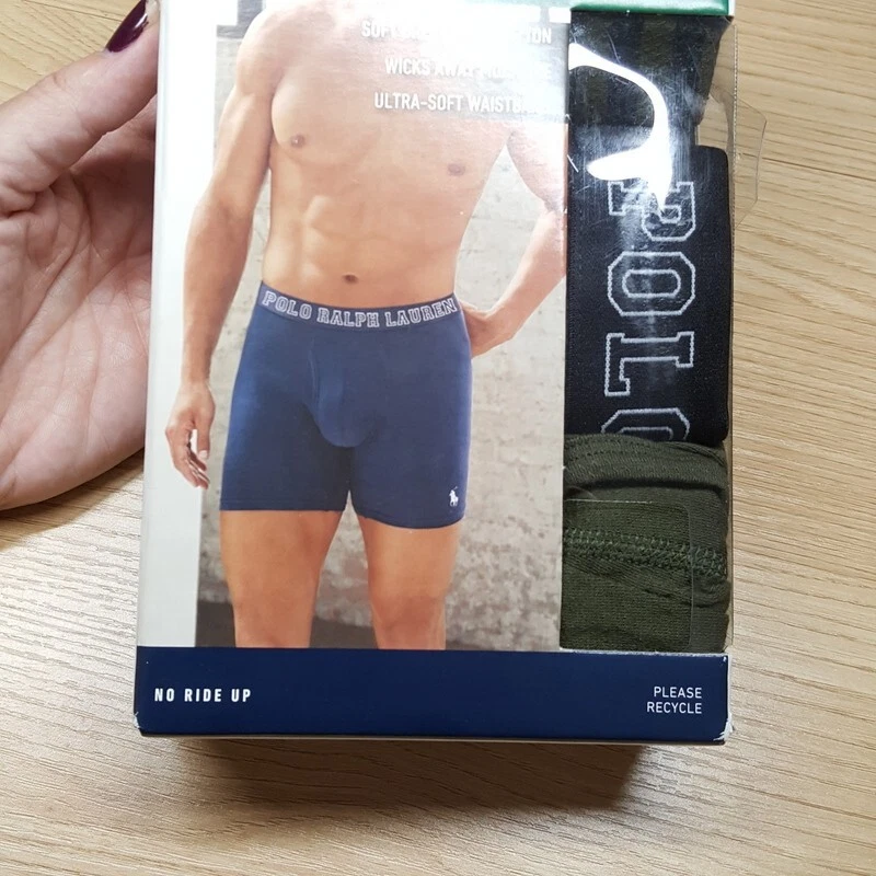 POLO RALPH LAUREN Boxer Briefs Mens Small Green 3-Pack Breathable Mesh Logo - Image 3 of 4