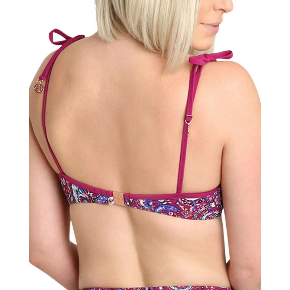 Top de biquíni Nanette Lepore Eugenia copo moldado mergulho paisley persa EUA 8 - Imagem 2 de 2