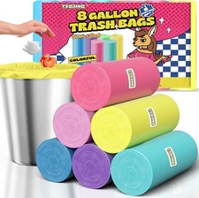 8 Gallon Trash Bags Colored 150 Count Medium Garbage Bags Unscented 30 Liter NEW