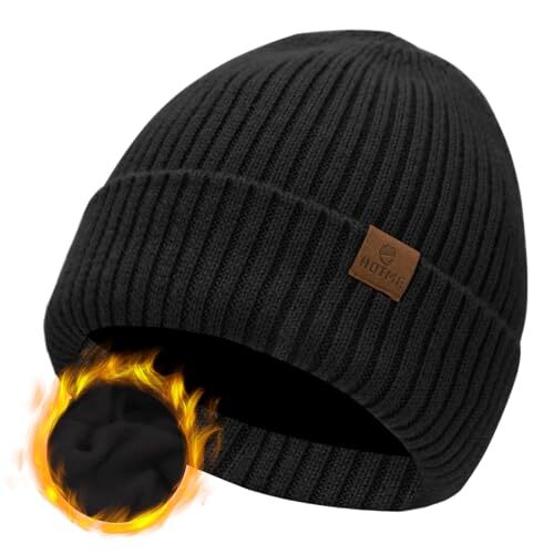 30% Merino Wool Beanie Hat - 3M Thinsulate Lined, Unisex Warm Winter Skull Cap, One Size Fits All - View #9