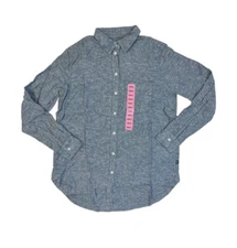 Gap Ladies Lightweight Long Sleeve Collared Linen Button Down Top New XL