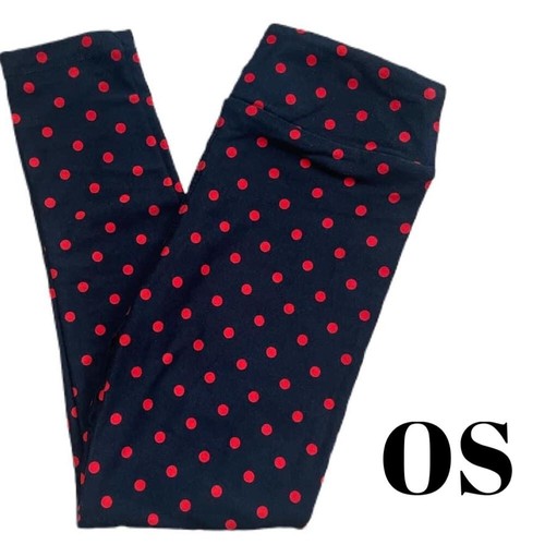 LuLaRoe OS Leggings Rarität schwarz mit roten Punkten Neu ohne Etikett