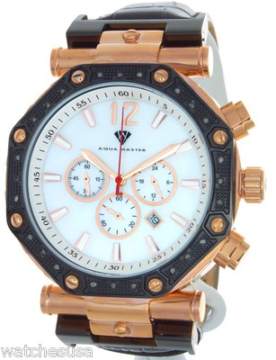 Aqua Master Men\'s Chronograph Diamond Watch Tonneau Case MOP Sub-Dials, Black Aqua Master Diamond Watch Men Black | eBay main image 3