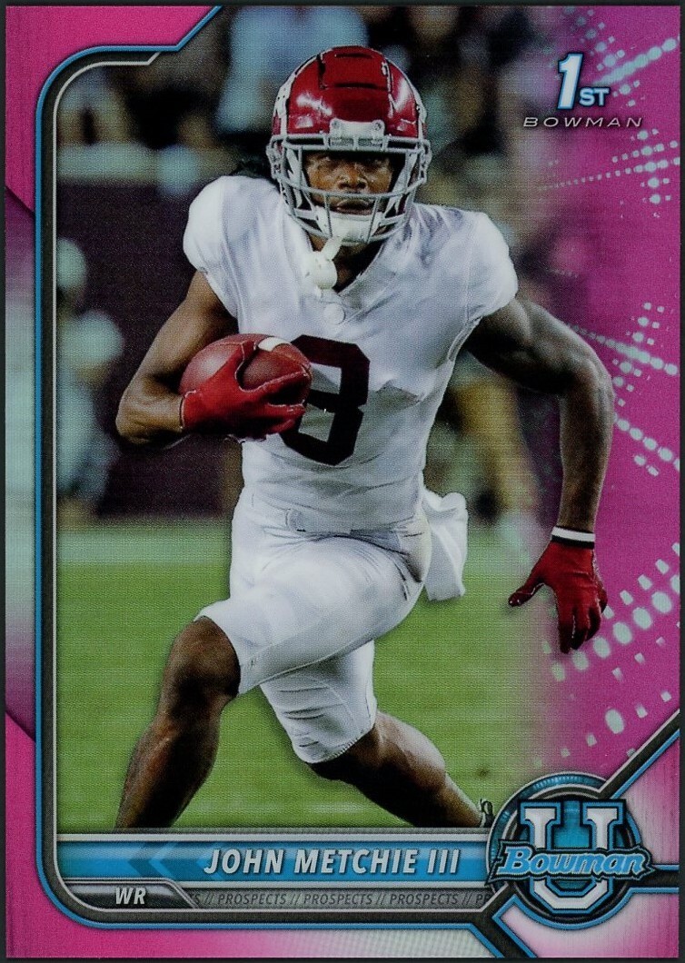 2021-22 Bowman University John Metchie III Chrome Prospects Pink Refractor #47
