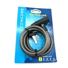 Concord 8MM Key Cable Bicycle Lock 4' Steel Cable with Keys
