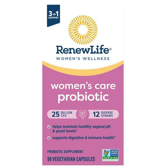 RENEW LIFE Women's Care Probiotic, 25 Billion CFU, 90 Vegetarian Capsules