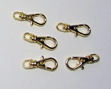 100 Small Gold Swivel Clips ~ 23mm x 9mm (1" long)  for Key Rings/Crafts/Jewelry