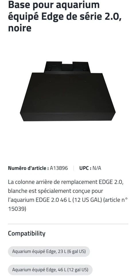 Fluval Edge 23/46 L 2.0 Aqua Base Neuf & Original (Blanc Où Noir) Port Offert ! - Photo 3/3