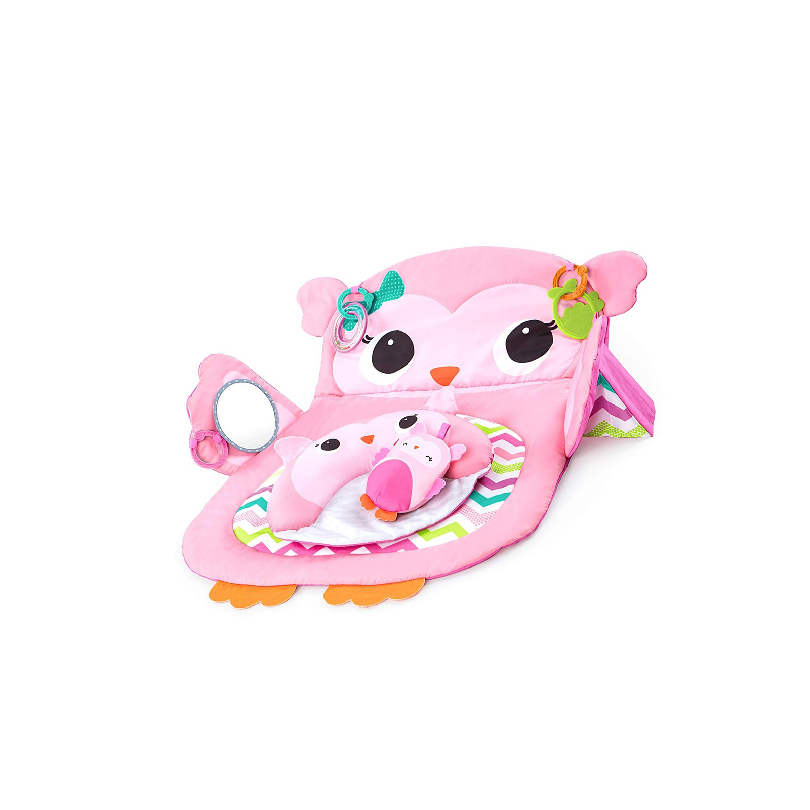 bright starts tummy time prop & play pink