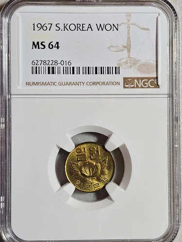 South Korea 1 Won 1967 NGC MS 64