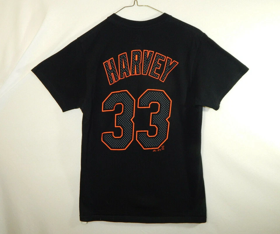 Matt Harvey New York Mets #33 MLB Baseball Black T Shirt Majestic Size SMALL S - Image 4 of 4