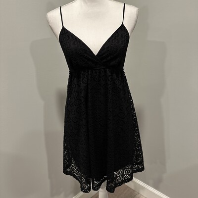 NWOT Express Lace Surplice V-Neck Lined Mini Dress Cocktail Black Womens  Size XS | eBay