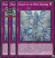 Yugioh! 3x Majesty of the White Dragons SDWD-EN027 Super Rare 1st Ed NM
