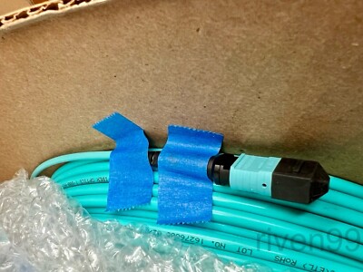 MOLEX MPO/MTP Female 12F Fiber Optic Trunk Patch Cable, Multimode OM3 Aqua, 50m