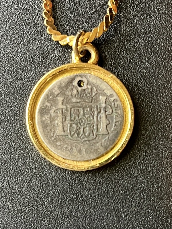 1807 Mexico 1/2 Reales in Golden Pendant/Chain