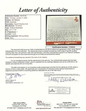 Jim Valvano Autographed 7x8.5 Card NC State NCAA Basketball Coach JSA COA Letter